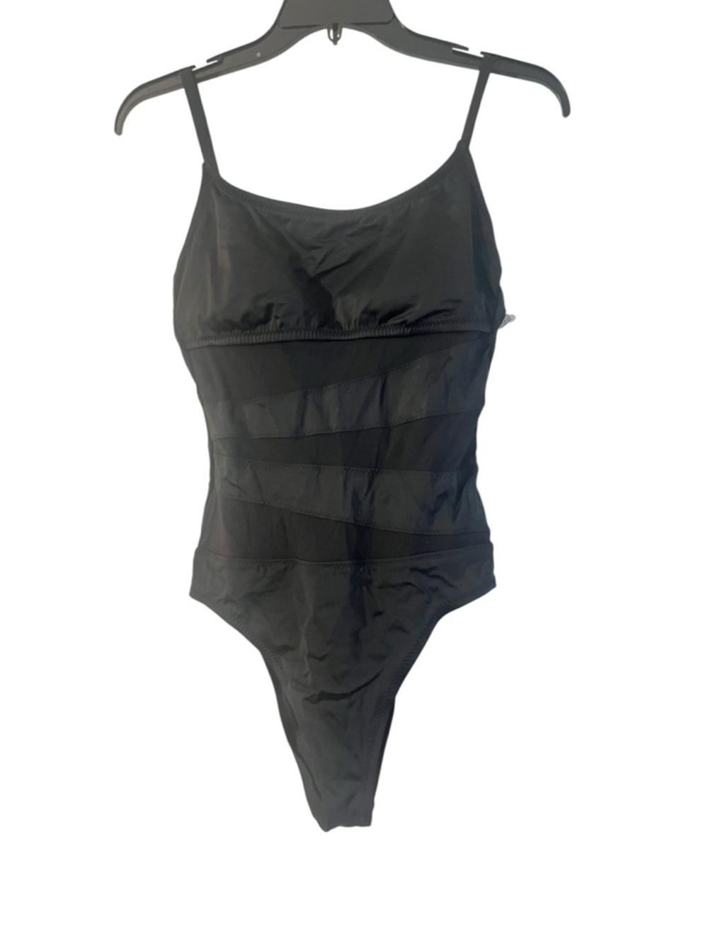 Shade & Shore Black One-Piece Swimsuit with Gold Ring Detail